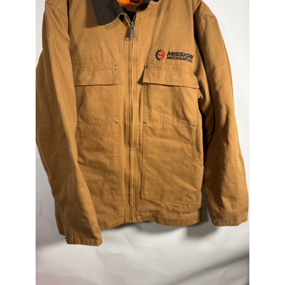 CornerStone Mens Duck Cloth Work Jacket Tan Flannel Lined Mission Mechanical L - Picture 3 of 9